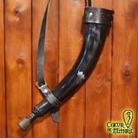 Larp Horn Viking Black Leather